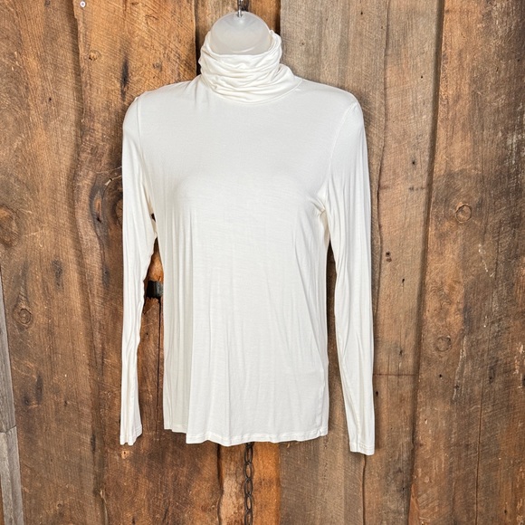 Majestic Filatures Cream Turtleneck Top - Picture 1 of 8